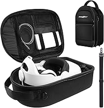 VR Carrying Case for Oculus Quest 2 Fits Most Elite Strap, Hard Quest Accessories Case, VR Gaming Headset and Touch Controllers Accessories Storage Bag Suitable for Home Storage and Travel