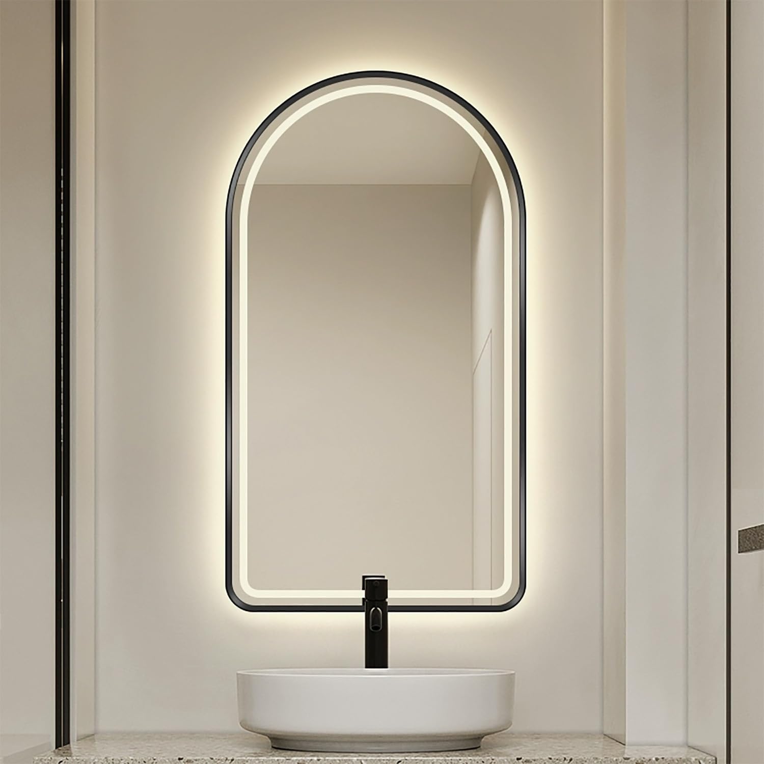 FGXHHS Arched LED with Dimmable Anti-Fog Lighting, Touch Control for Vanity Decor