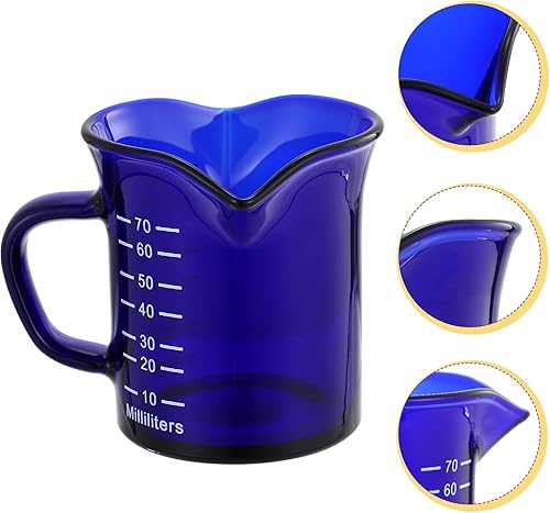 Miniatura 3 de Hemoton 1 taza de cristal con boquilla medidora, taza de mezcla graduada, mini jarra de crema de leche de café con asa, taza de medición de líquido