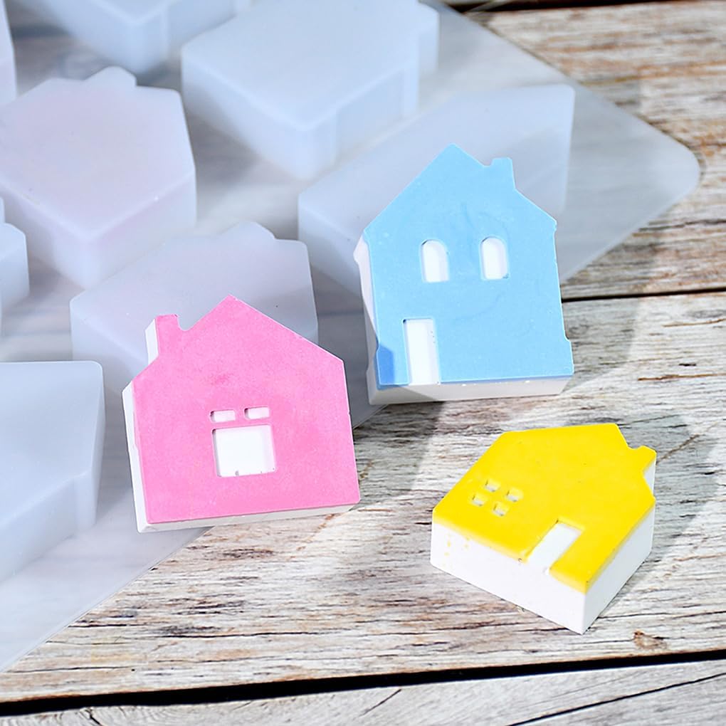 19-Cavity House Resin Molds DIY Small House Silicone Mold Casting Molds for Epoxy Resin Craft Soap Making Home Decoration