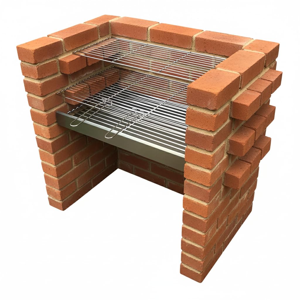 Brick DIY BBQ kit with Warming Grill with Heavy Duty Grate - 67cm x 40cm