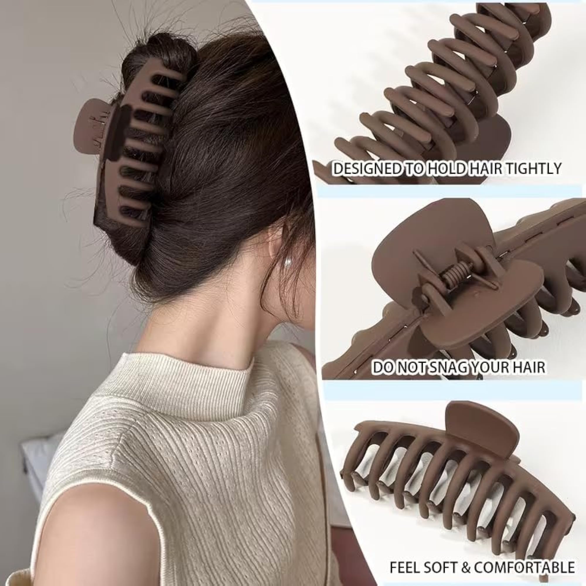 3-Piece Premium Matte Mixed Shape Claw Clips
