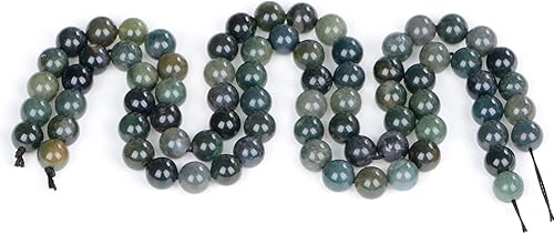 Miniatura 4 de 200 cuentas redondas sueltas de ágata musgo natural de 0.236 pulgadas para fabricación de joyas con cordón elástico de cristal