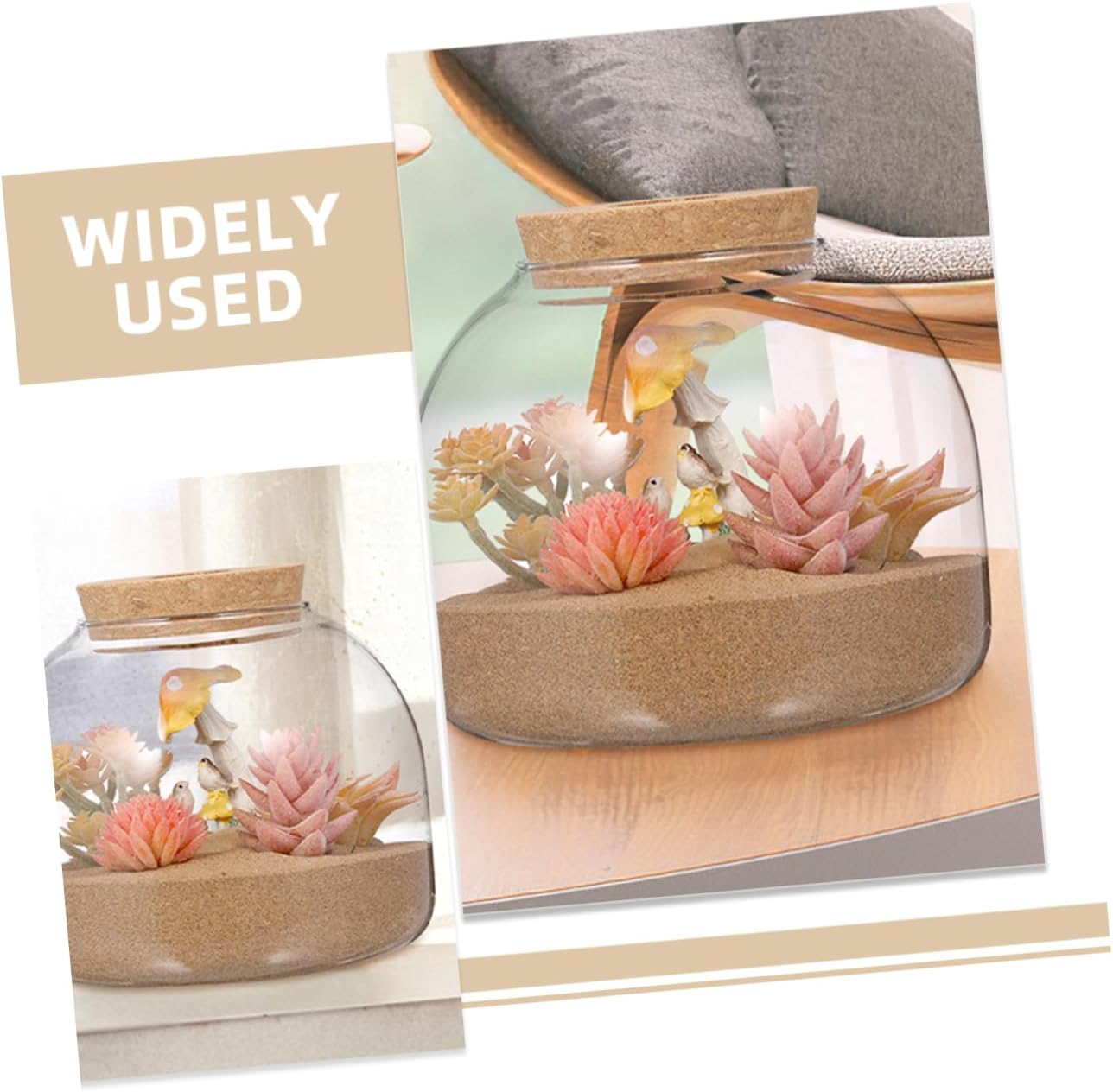 Garneck 2pcs Landscape Moss Ecosystem Glass Bottle with Cork Stopper for Home Decor Planting and Hydroponic Use Space-Saving Terrarium Jar for Unique Indoor Gardens