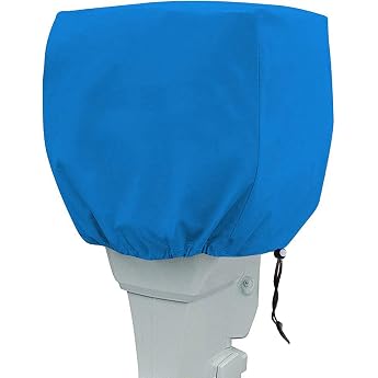 AniWorld Outboard Motor Cover 210D Waterproof Yacht Protection Cover Small Ship Engine Cover Dinghy Engine Cover Blue for UP-5HP