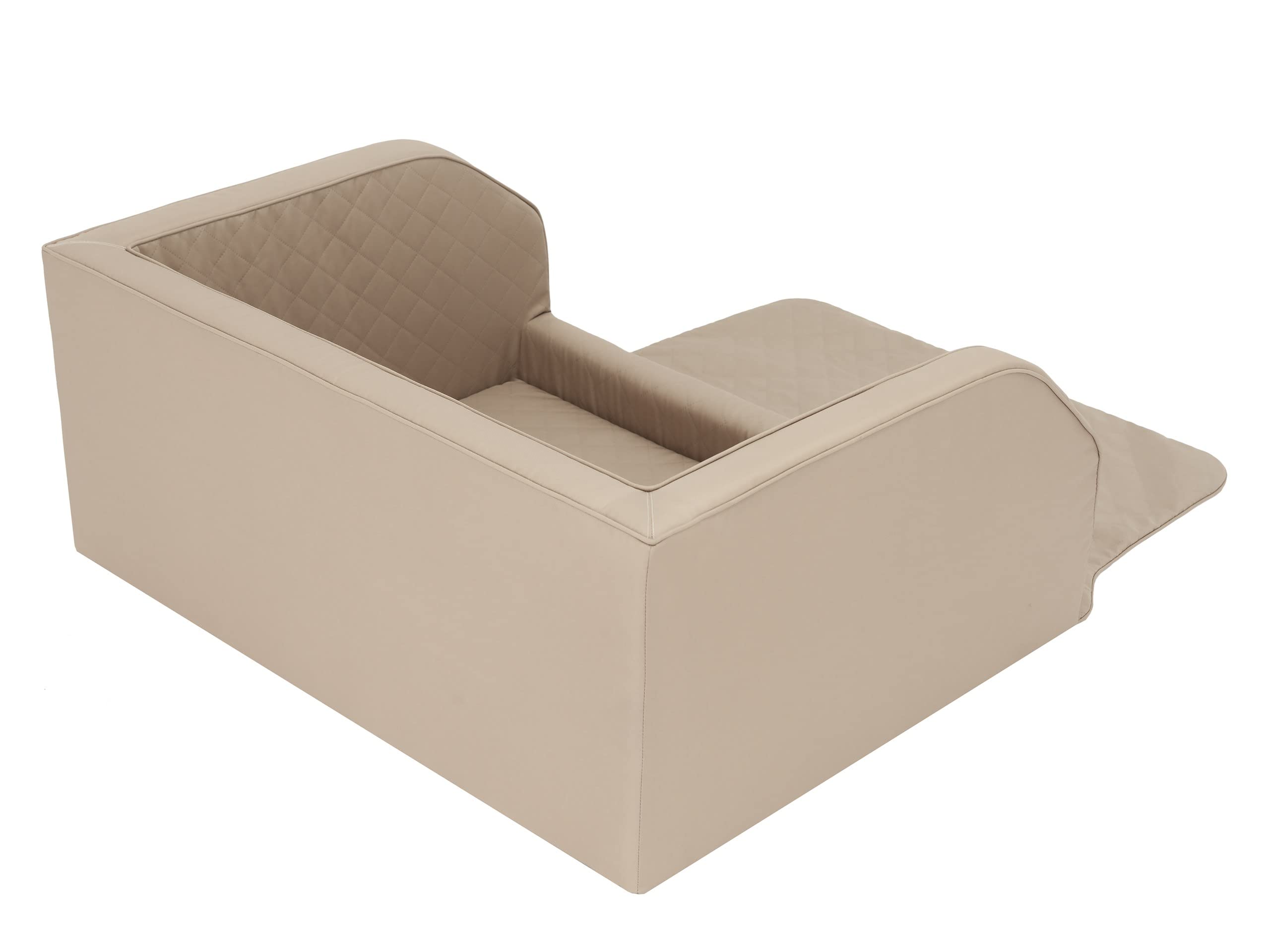 Siège de Voiture pour Chien - Couverture Avant/Banquette arrière - Boîte de Transport pour Chat - Panier pour Chien - Beige Oxford (2) - 100 x 80 x 39 cm