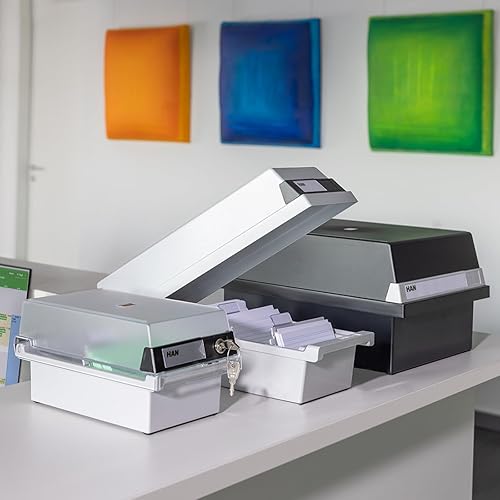 Miniatura 2 de HAN 956-11, caja de archivo de tarjetas A6 Landscape. Diseño innovador y atractivo con capacidad para 1,300 tarjetas, tapa ajustable suministrada