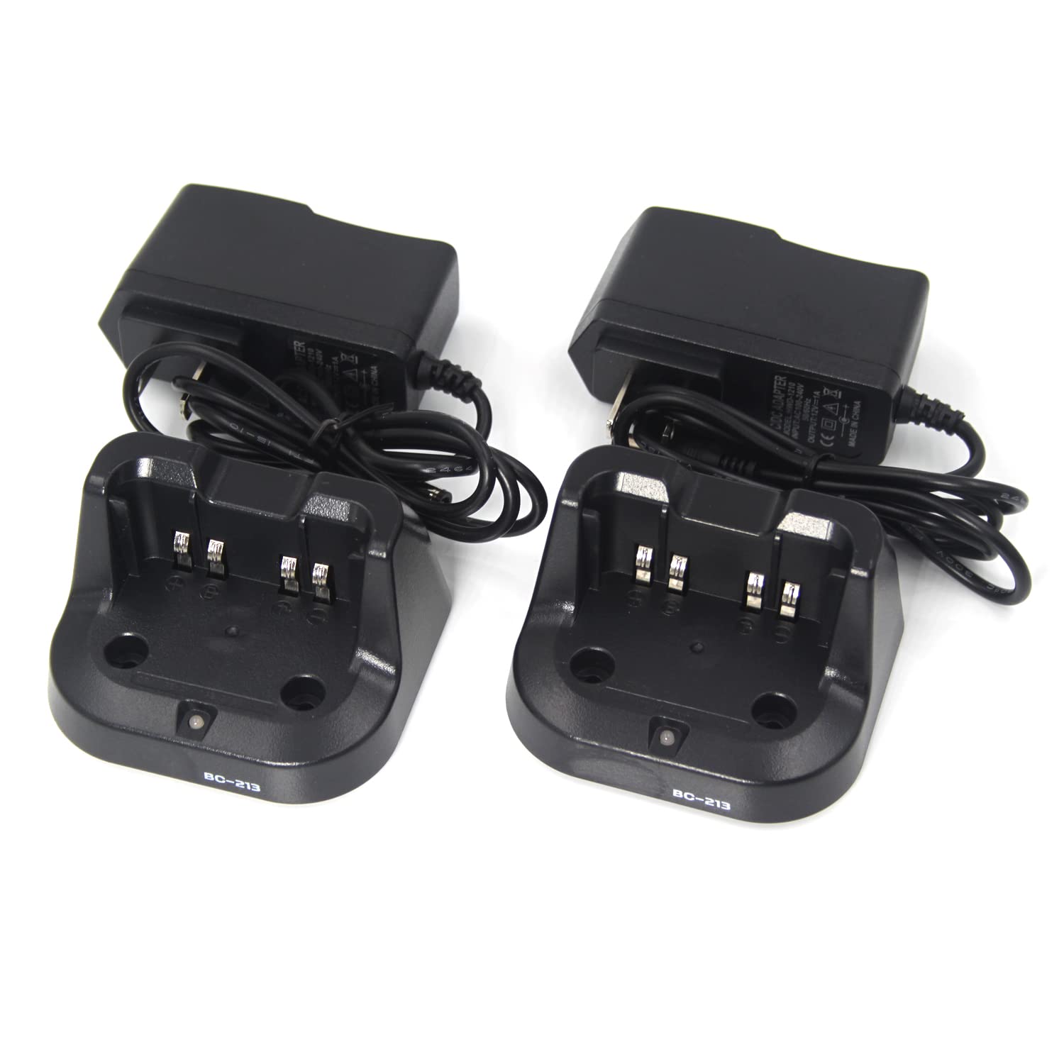 (2-Pack) BC-213 Rapid Desktop Battery Charger Compatible with ICOM F1000 F2000 F1100 F2100D Two-Way Radio