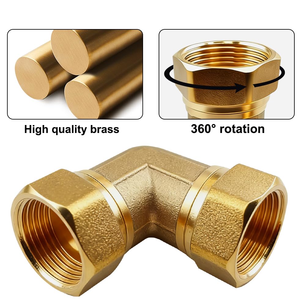 2 Stück Messing Winkelverschraubung 90° – 3/4 Zoll AG X IG, Drehbar, Mit O-Ring, Für Heizung & Wasserinstallation
