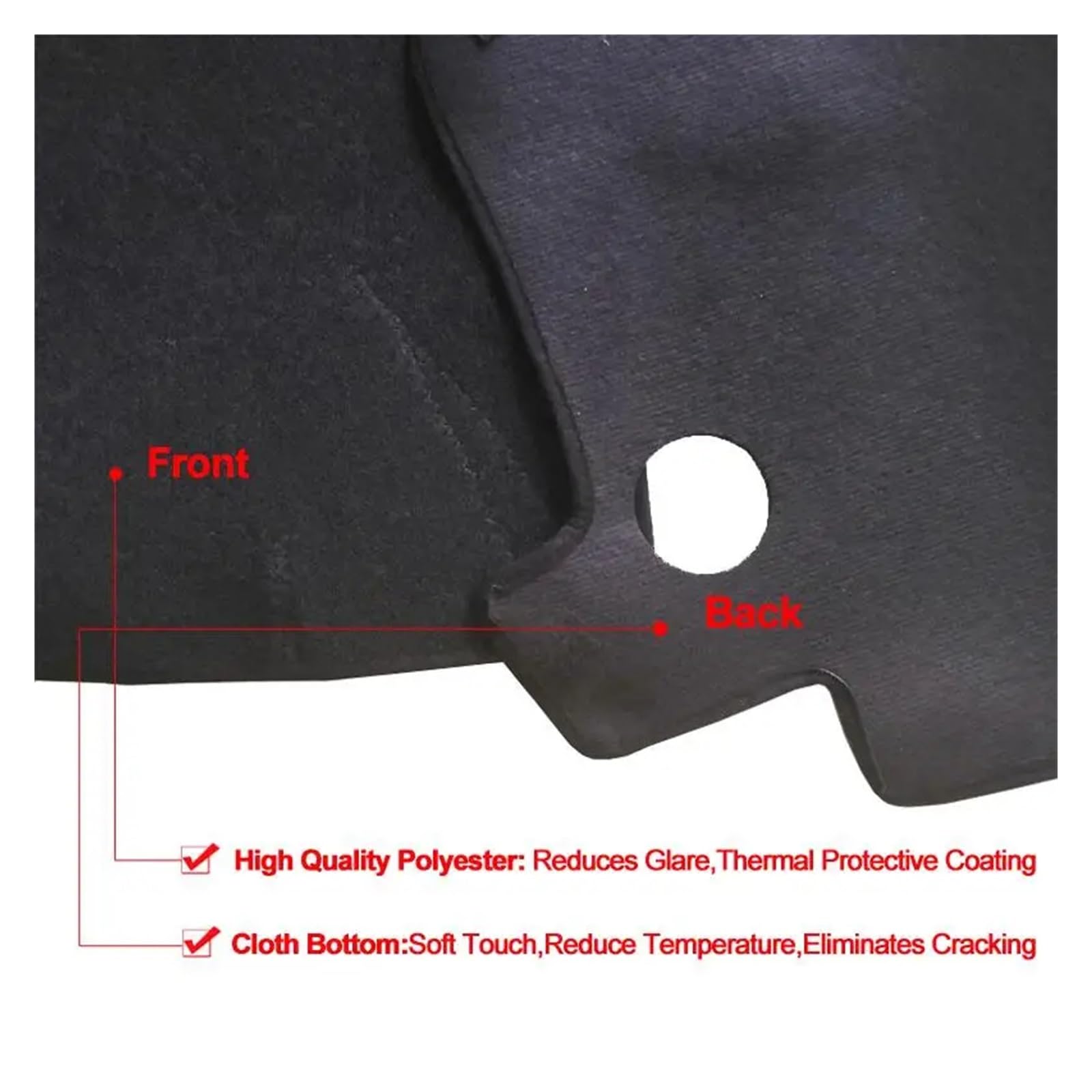 Teppich Armaturenbrett Abdeckung Für Ford Mustang 2015-2019 - LHD Schwarz