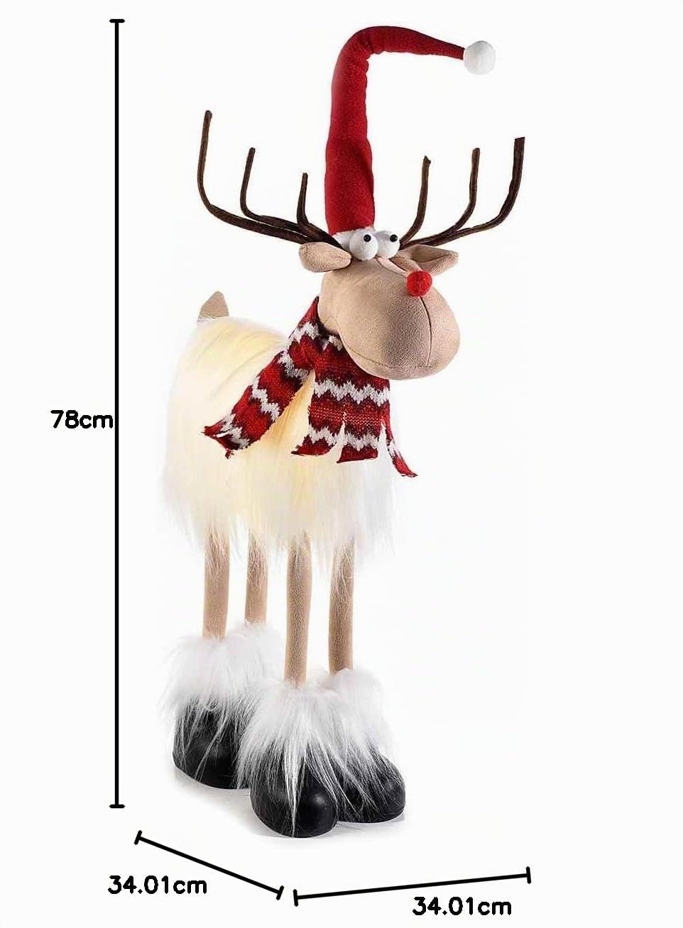 Gruppo Maruccia - Renna Natalizia Gigante per Addobbare Casa, Vetrine, Negozi - Renna Luminosa - Decorazione di Natale - Altezza 78 Cm