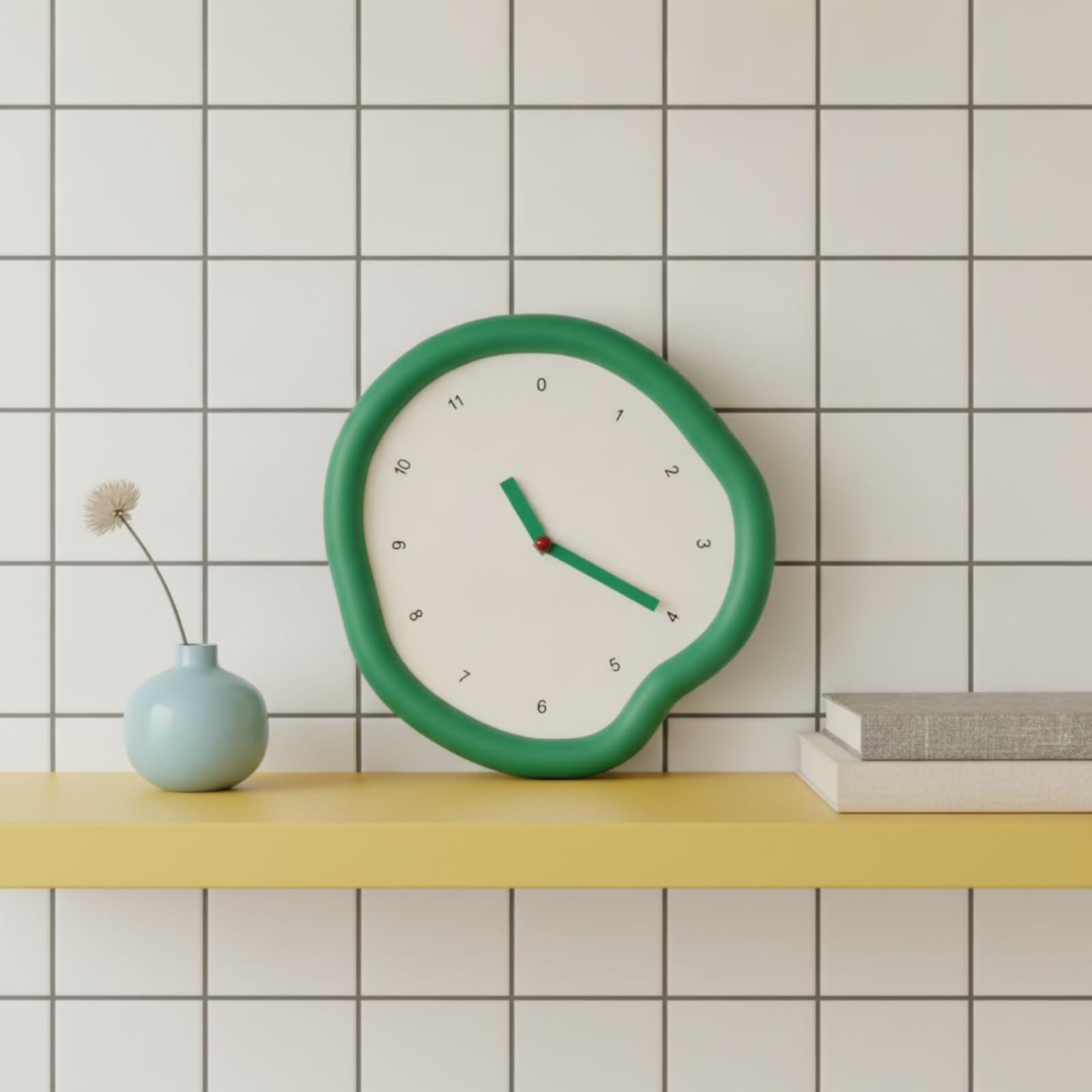 predolo Wanduhr Analoge Uhr Zeitmesser Wohnuhr Wanddekoration aus Holz Und Harz mit Geräuschlosem Mechanismus Und Deutlichen Ziffern für Wohnzimmer, C29-3B Ohne Stundenschlag, Geräuschloses Uhrwerk