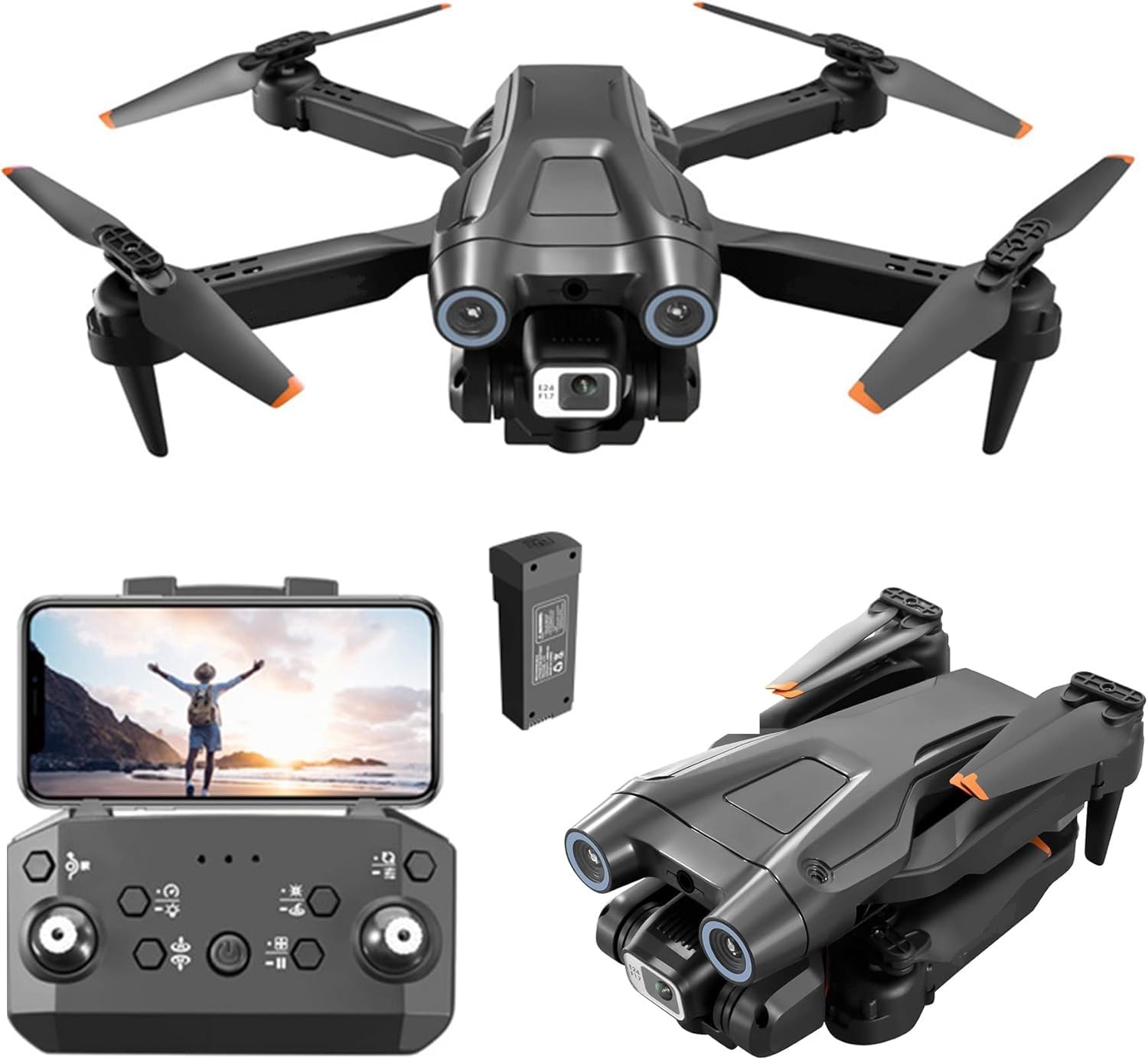 Bestonl 1080P - HD - 4k Camera Live Video - for Beginners - Foldable GPS FPV Drone - RC Quadcopter - with - GPS Return Home - Follow - Gesture Control - Auto Hover & 5G Wifi Transmission (MultiColor)