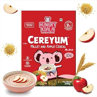 Hungry Koala No Added Sugar Millet & Apple Cereal | Cereal WIth No Preservative Or Additives Or Maida| Wholesome Porridge | 200 Grams