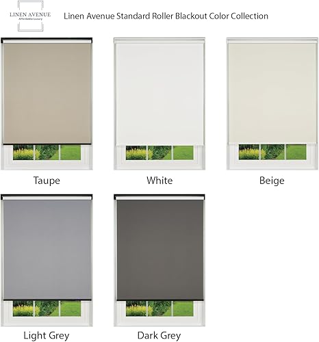 Miniatura 7 de Linen Avenue Persiana enrollable opaca personalizable sin cordón, colección Sierra, blanca de 18 a 23 pulgadas de ancho x 36 pulgadas de alto (llega