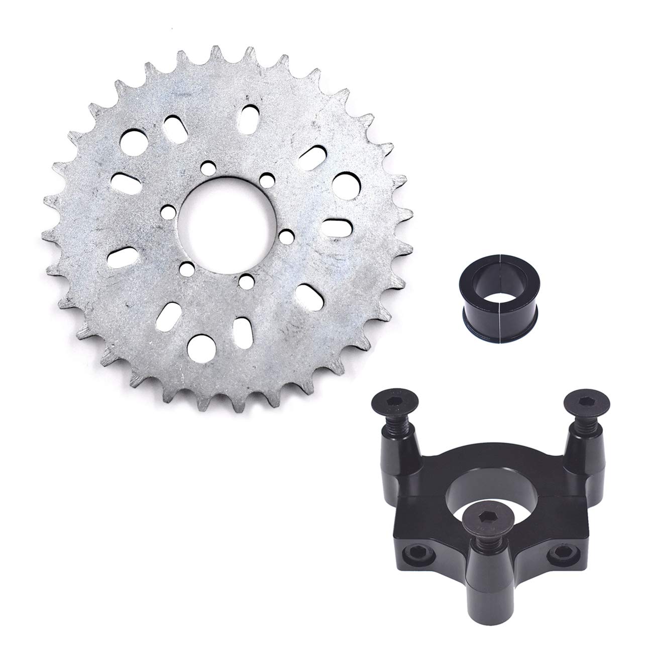 UAUS 1" 25mm / 1.5" 38mm CNC Adapter & CNC Adaptor Reducing Spacers & 32T Sprocket Fits 49cc 50cc 60cc 66cc 80cc Motorized Bicycle