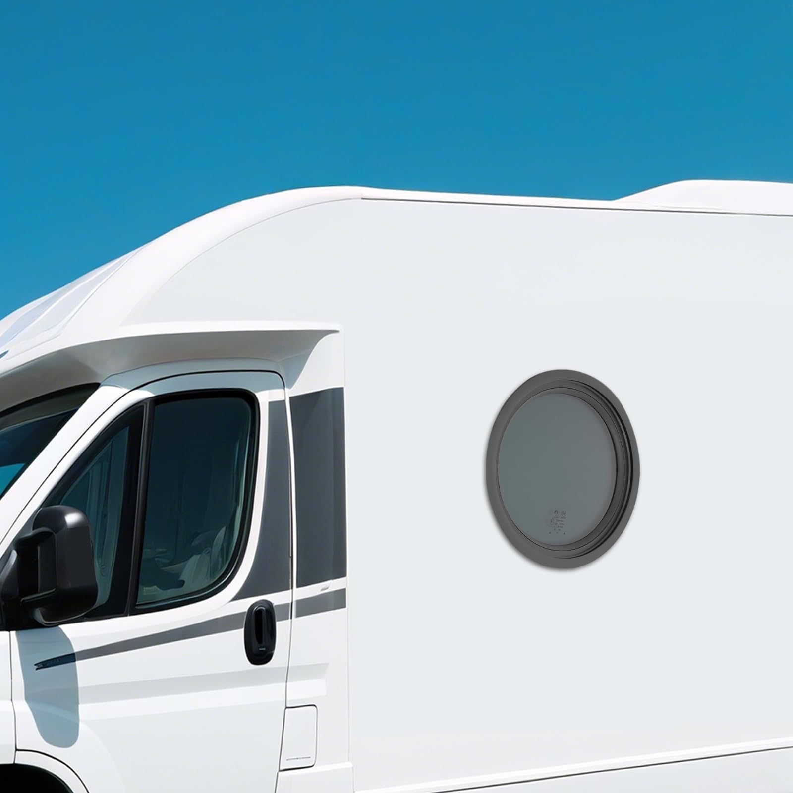 Ventana con cremallera redonda de 13 pulgadas con protección solar integrada, resistente a los rayos UV, aleación de aluminio y vidrio templado para caravana y caravana, diámetro: 13 pulgadas