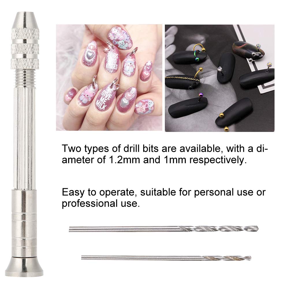 Piercing Ongles Nail Art, Outil Manuel de Perforation pour Nail art,Nail DIY Punch Manucure Accessory
