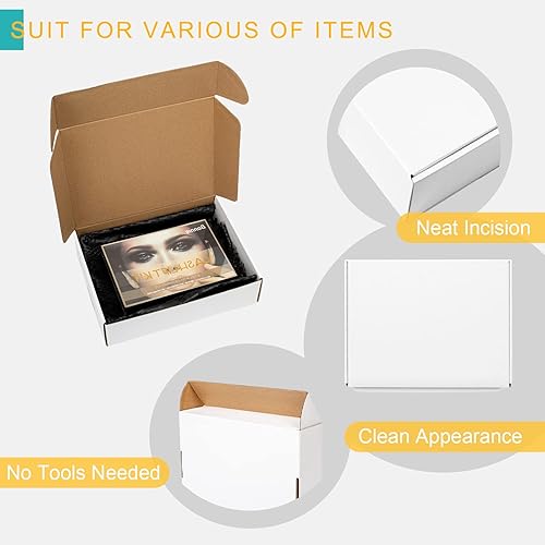 Miniatura 54 de Mcfleet Cajas de envío pequeñas negras de 6 x 6 x 2 pulgadas, paquete de 24 cajas de correo de cartón corrugado para pequeñas empresas, con bloqueo