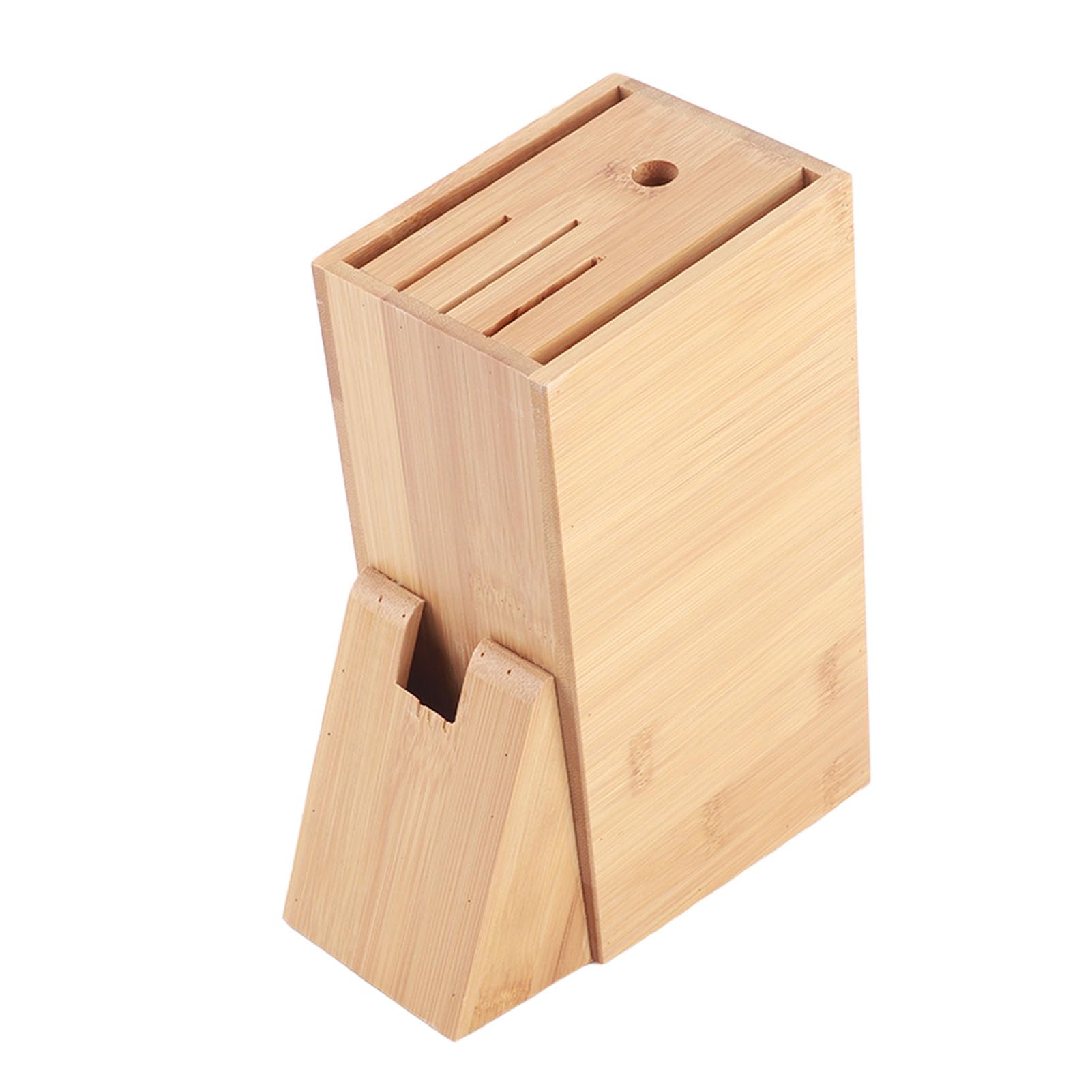 Wooden Knife Block, Knife Rack Kitchen Storage Multifunctional Holes Rack Kitchen Knives Ventilation Proof Holder Convenient Secure Stand to Save Space and Keep Neat