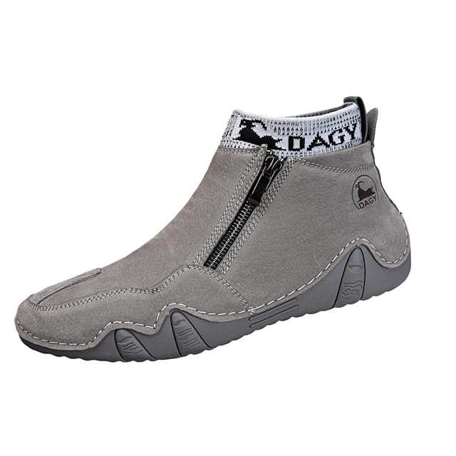 Nevova Driving Shoes for Men Women Italian Handmade Suede Leather Ankle Chukka Boots Womens Mens Side Zipper Barefoot