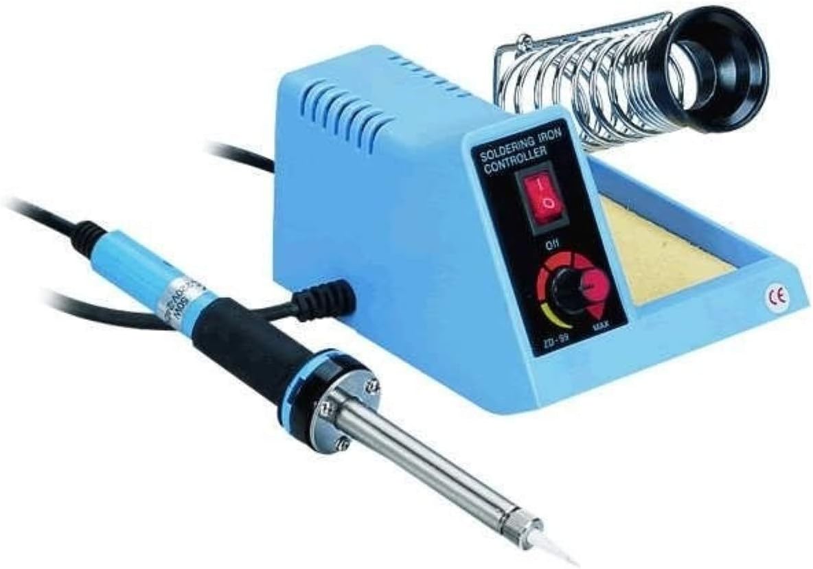 48W Temperature Controlled Soldering Station Kit with Helping Hand, Desoldering Pump, Solder Aid Kit, Solder, and 2 Spare Tips - by Science Purchase