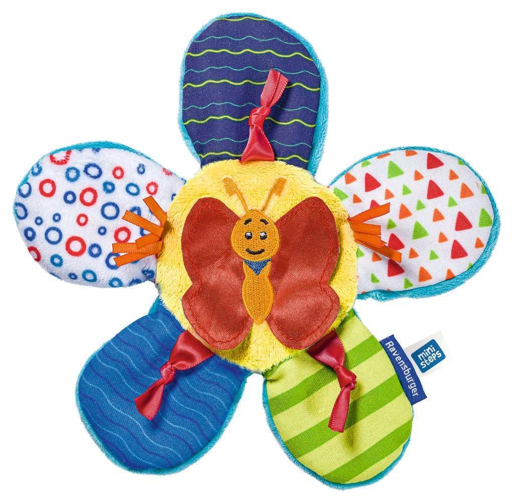 Ravensburger ministeps 4154 Knister-Blümchen, Schmusetuch und Greifling mit Knister-Geräusch, Baby Spielzeug ab 0 Monate