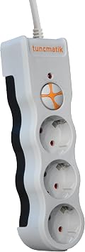 Tuncmatik Tsk19009 Powersurge 3-surge Protection Plug-1050 Joule-with Cable White