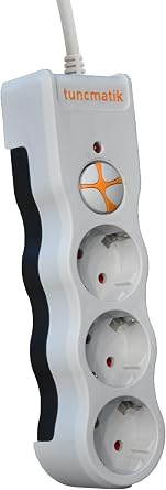 Tuncmatik Tsk19009 Powersurge 3-surge Protection Plug-1050 Joule-with Cable White