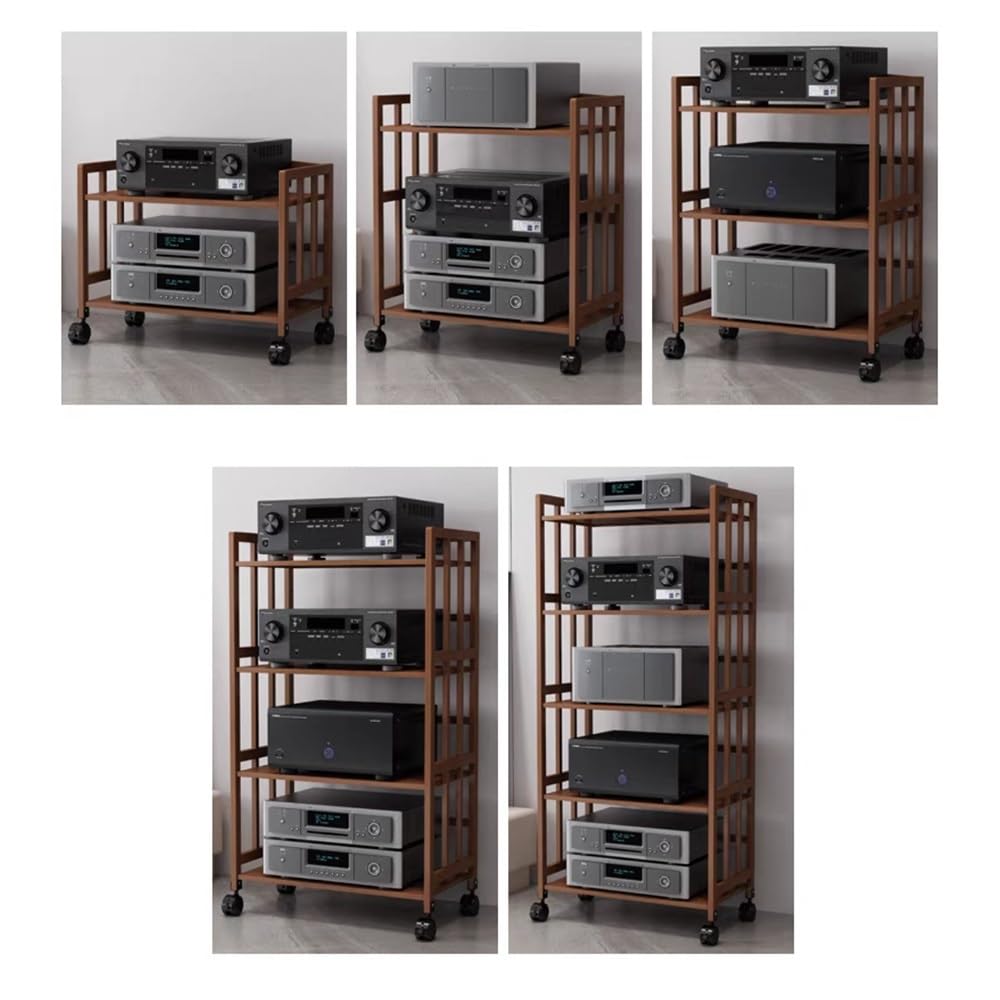 Soporte ajustable de alta fidelidad para dispositivos o/video, gabinete con estantes para juegos, estante para CD (32 x 35 pulgadas), ideal para configuración de cine en casa