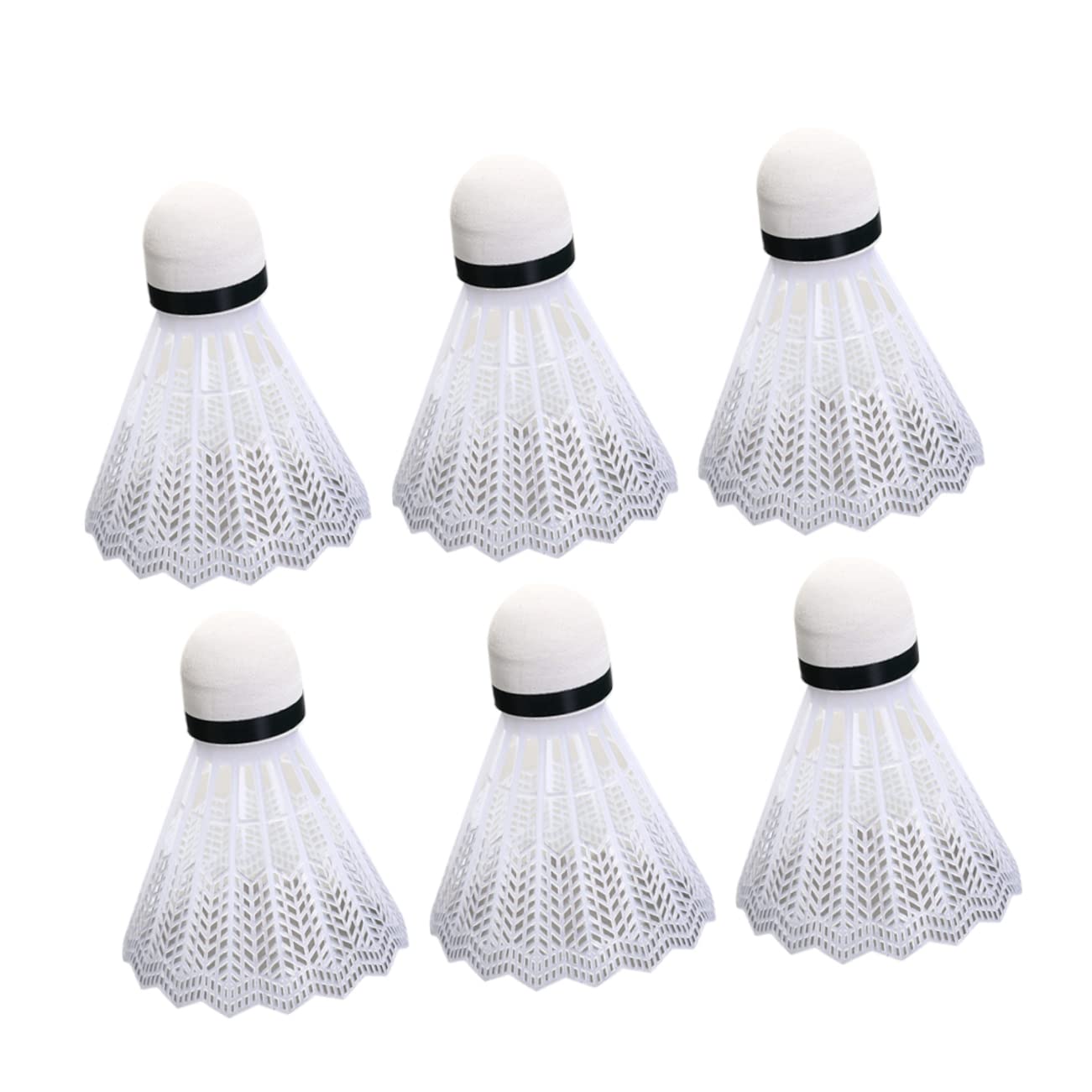 GOOHOCHY 12pcs Plastic Shuttlecocks for Badminton Durable Exercise Supplies for Indoor and for Beginners Amateurs and Family Fun White