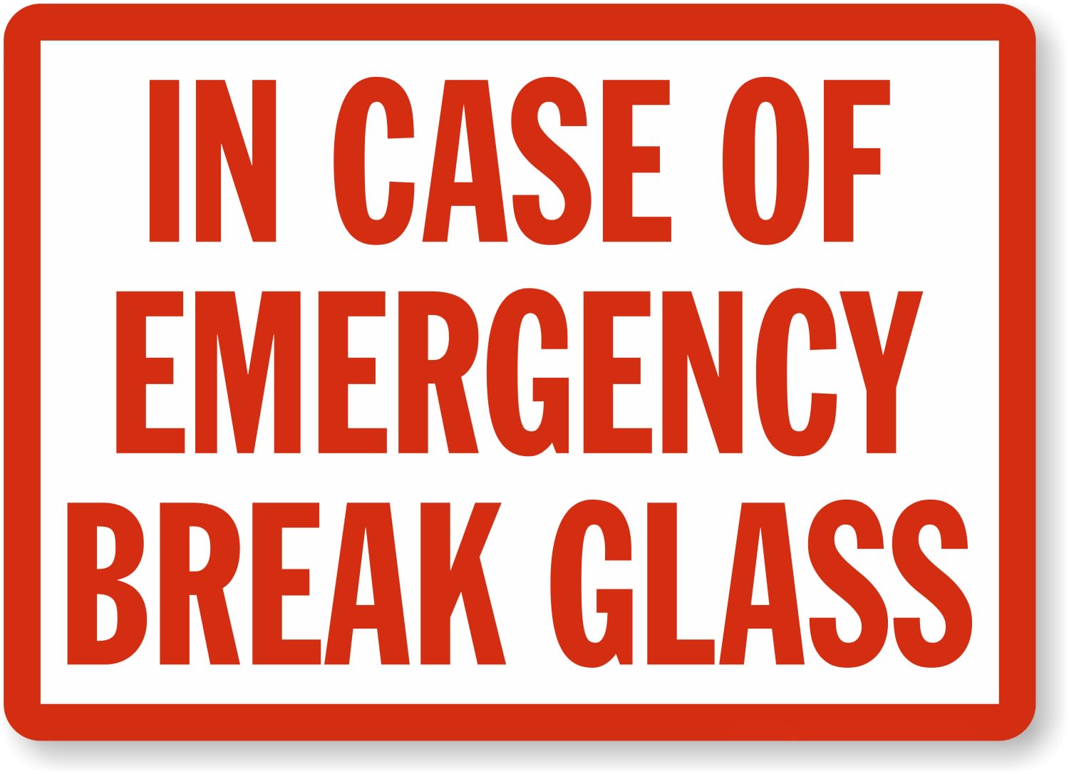 Fire Emergency Glass Breaking Operation Prompt Sign, Public Building Fire Accident Emergency Handling Guide Plate, 8x12 Inch
