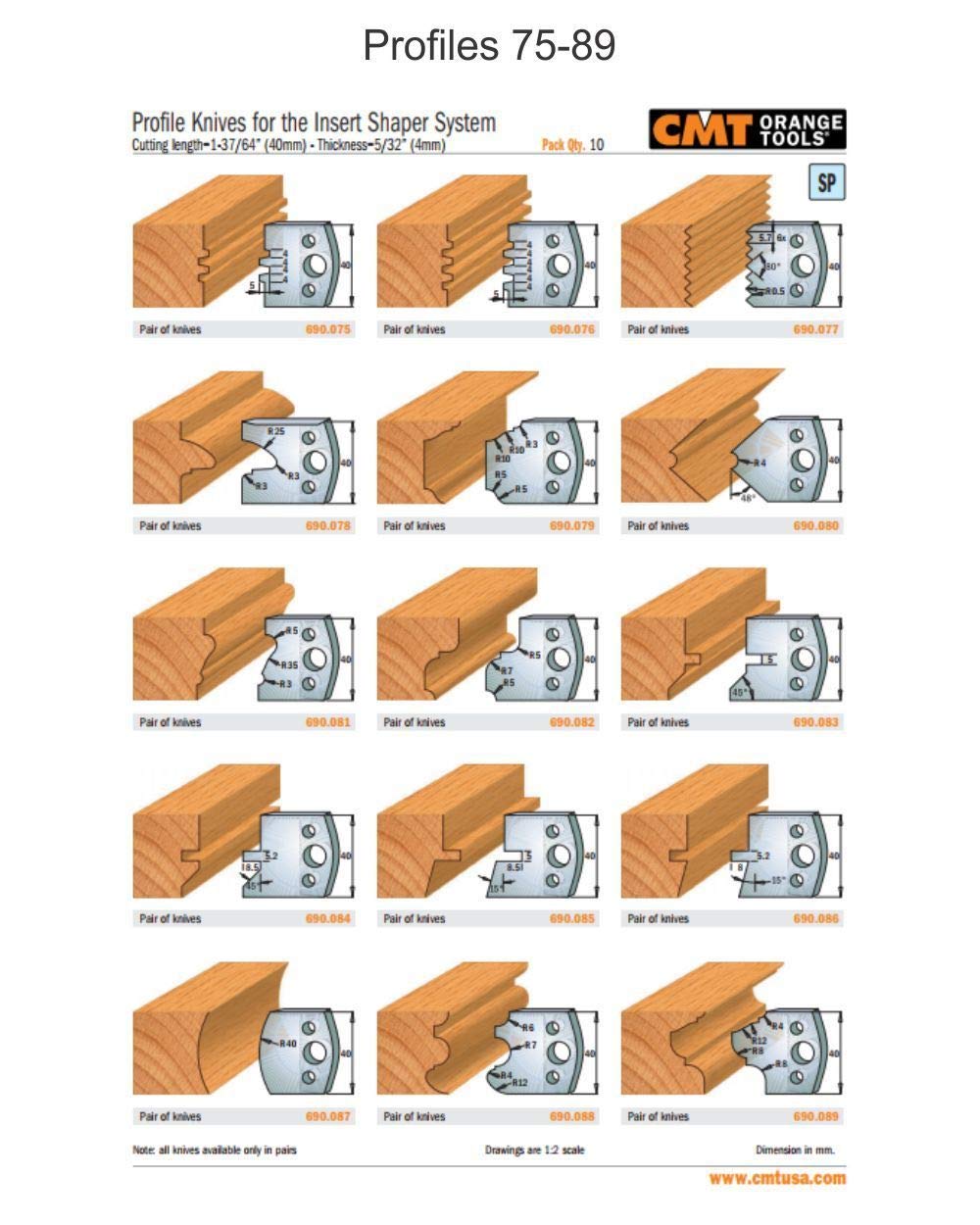 CMT ORANGE TOOLS 690.095 - PAR DE CUCHILLAS SP 40x4mm