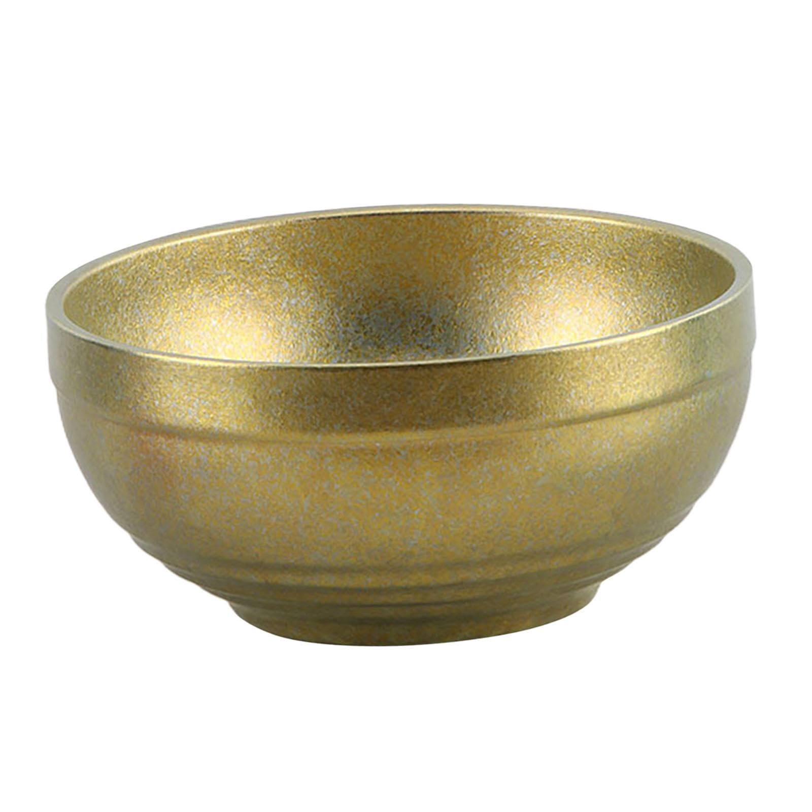 Qianly Titanium Bowl,Double Walled Metal Bowl,for Kids,Multipurpose,Food Bowl,Cookware,Tableware Rice Bowl Snacks Bowl for Hiking, Gold