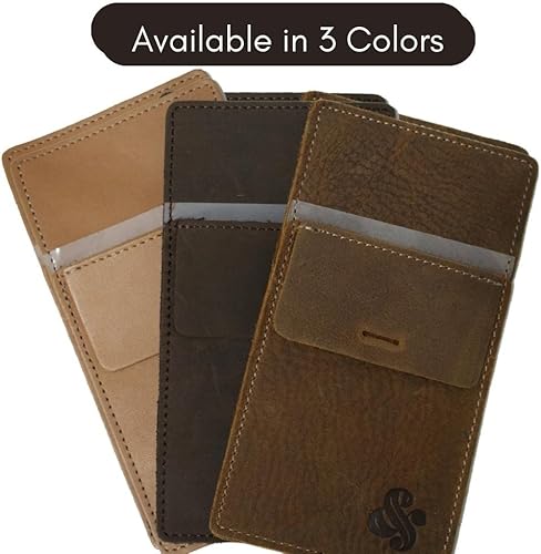 Miniatura 6 de Juego de 2 protectores de bolsillo de cuero, organizador de bolsillo resistente para hombres, clip de soporte para bolígrafo adecuado para