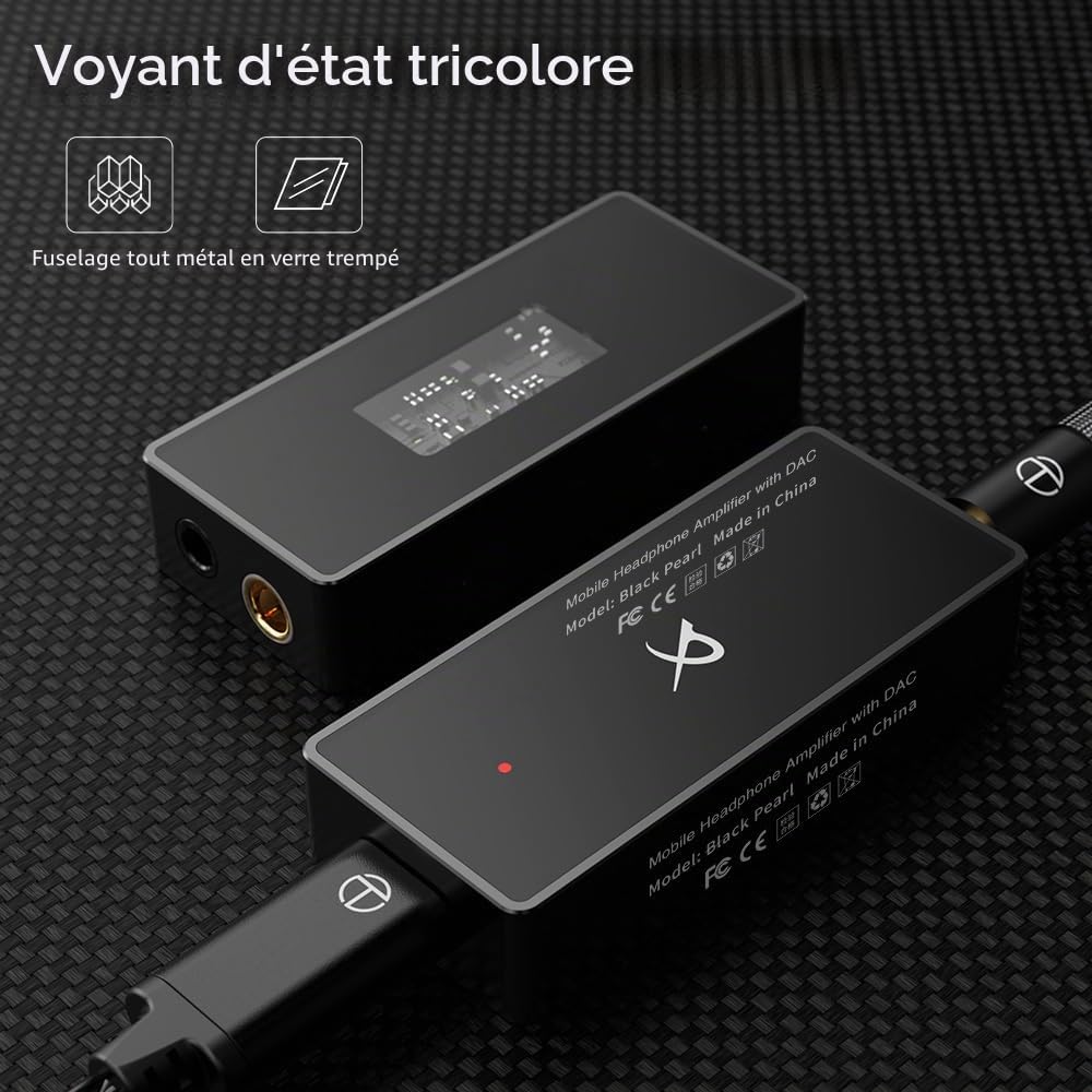 LEAUDIO TRN Black Pearl Décodeur audio numérique portable Hi-Fi 3.5 + 4.4 Sortie double CS43131 PCM 384 kHz 32 bits DSD256 DAC Amplificateur de casque