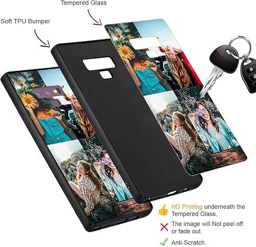 Miniatura 3 de Funda personalizada para Samsung Galaxy Note 9, funda personalizada antiarañazos de vidrio templado a prueba de golpes de TPU suave con diseño de