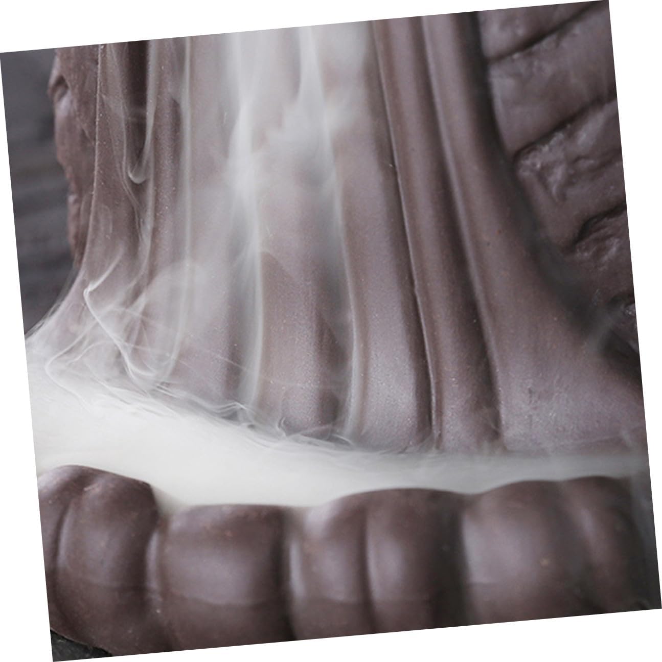 Uonlytech Backflow Incense Burner Ceramic Figurine Self Carving Men Aroma Therapy Incense Holder for Home Office Desktop Décor