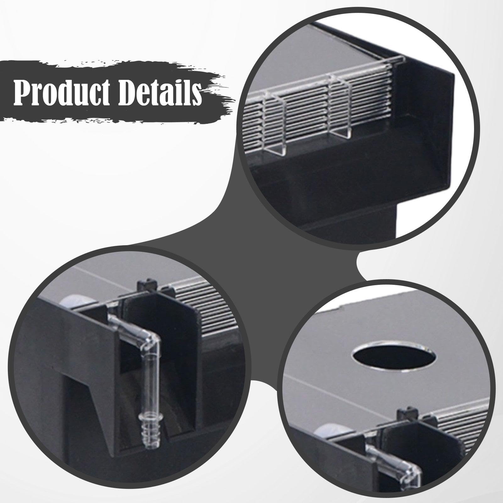 Aquarium Boîte Éleveur pour Poissons Boîtier de Protection pour Jeunes Poissons Boîte à Filtre Média pour Aquarium Boîte Hatchery pour Filet D, Noir
