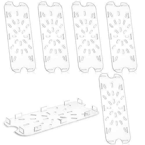Zubebe 6 unidades de estante de drenaje de plástico para tamaño bandeja de alimentos transparente rejilla de plástico acrílico bandejas de drenaje