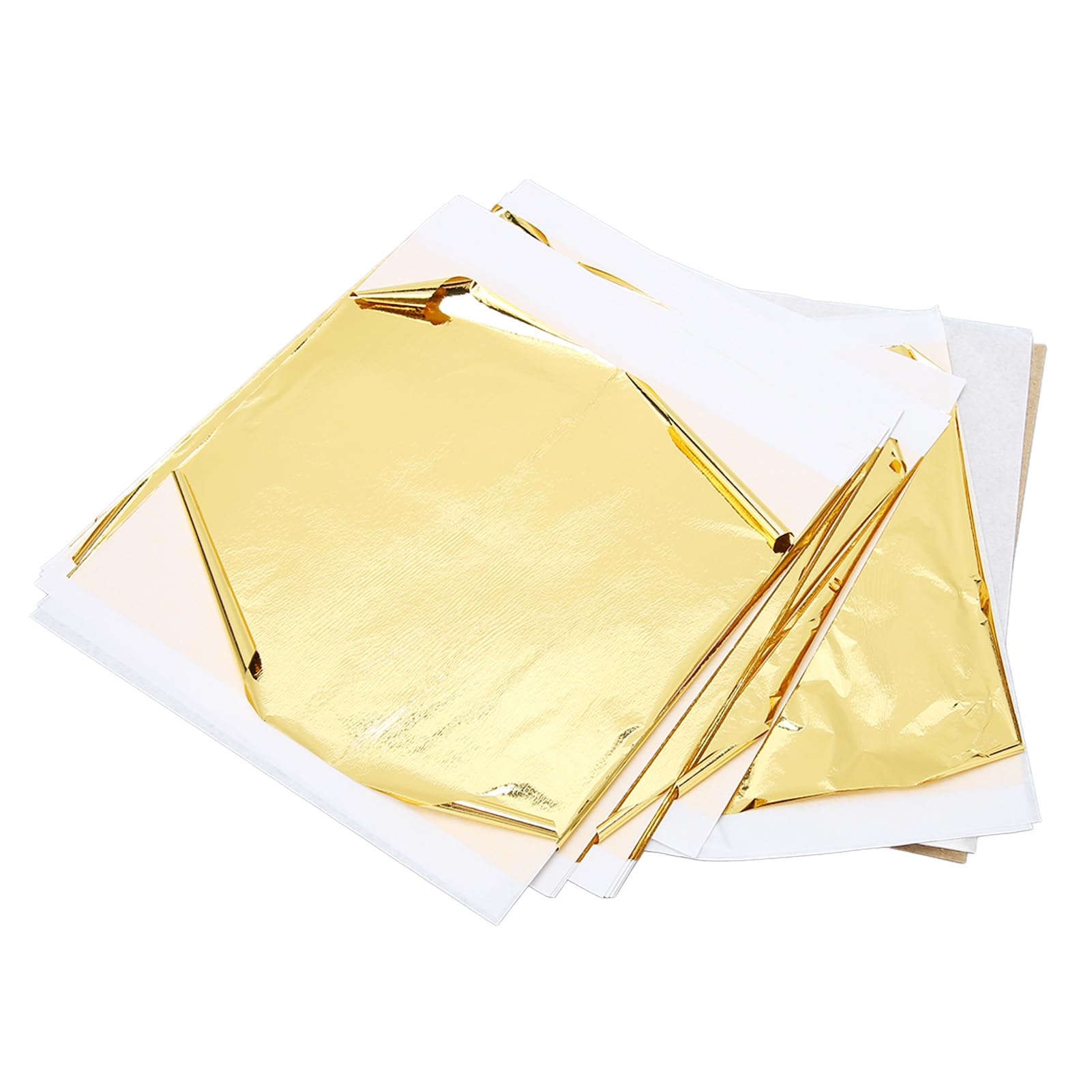 Imitation Gold Leaf, Shiny Gold Foil Paper Foldable 100pcs for Gilding Craft for Painting