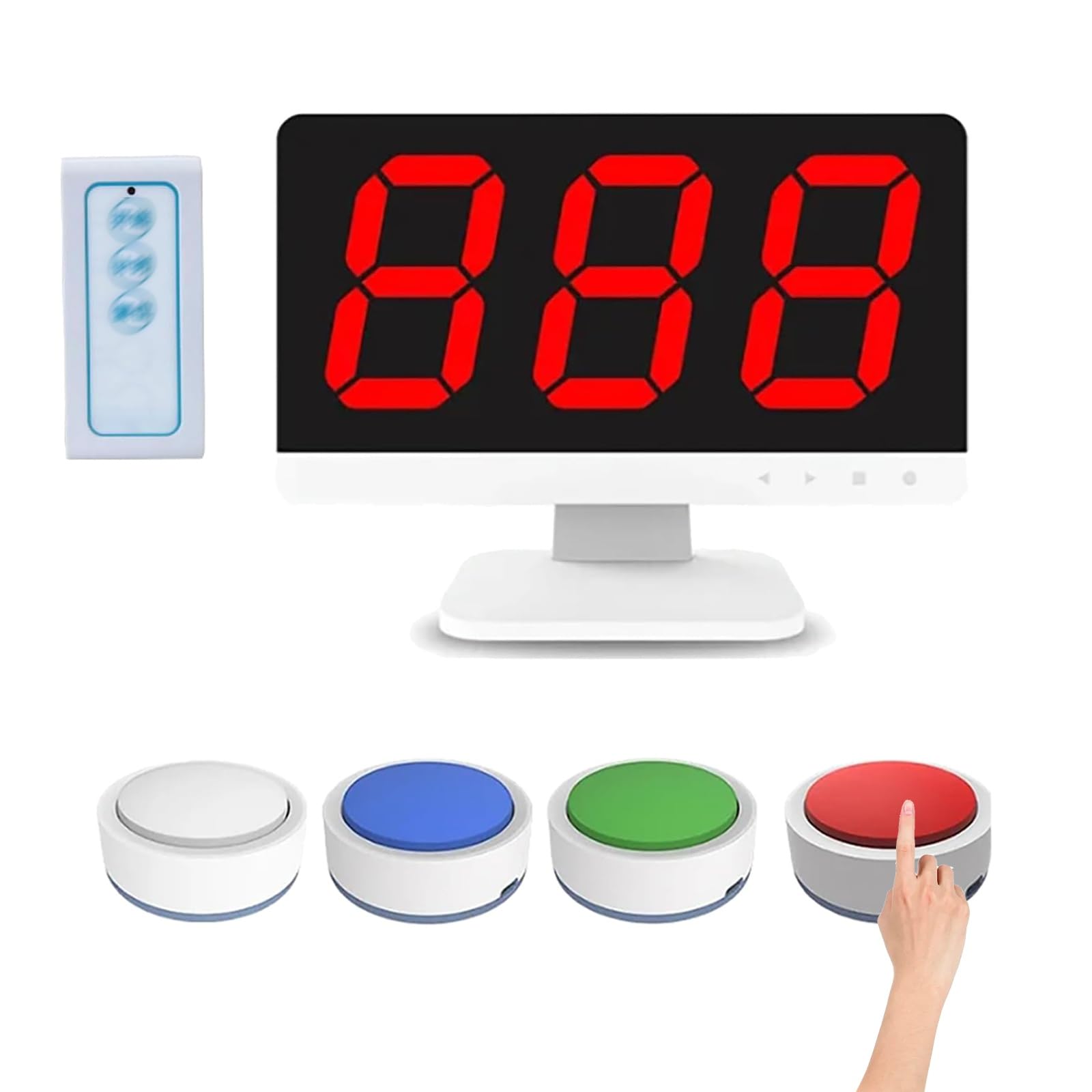 Sistema di gioco a quiz wireless con schermo LCD, cicalini multipli e modalità di risposta per concorsi interattivi e giochi di partito