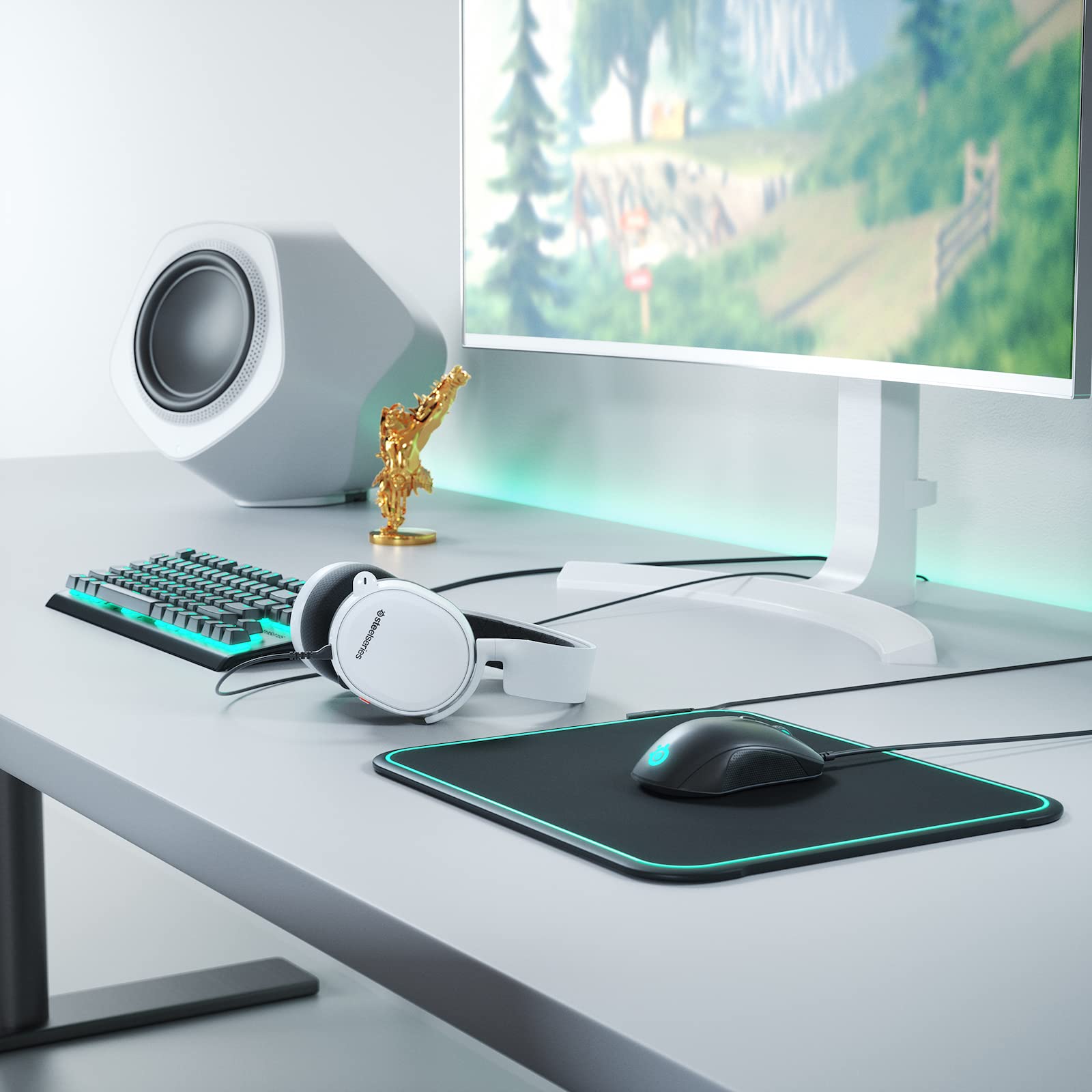 SteelSeries Arctis 3 - Casque de Jeu toutes Plateformes - pour PC, PlayStation 5, PS4, Xbox One, Nintendo Switch, RV, Android et iOS - Blanc