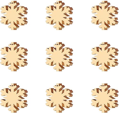 Miniatura 6 de 100 piezas de rebanadas de madera, adornos de madera de Navidad sin terminar, adornos colgantes, manualidades para arte, manualidades, decoración de