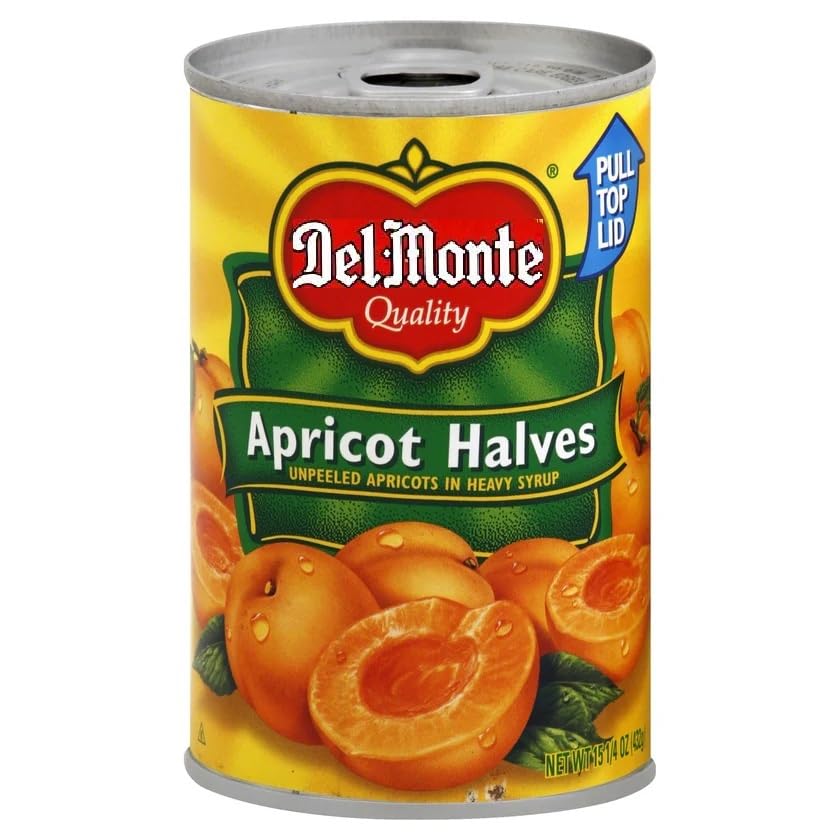 Unpeeled Apricot Halves in Heavy Syrup 15.25 oz cans (Pack of 6)