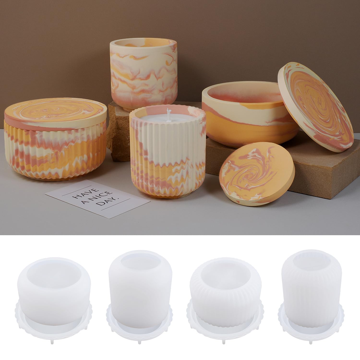 Aazon.co: AILOT Handade Storage Bowl Resin Ould Cup Shape Candle