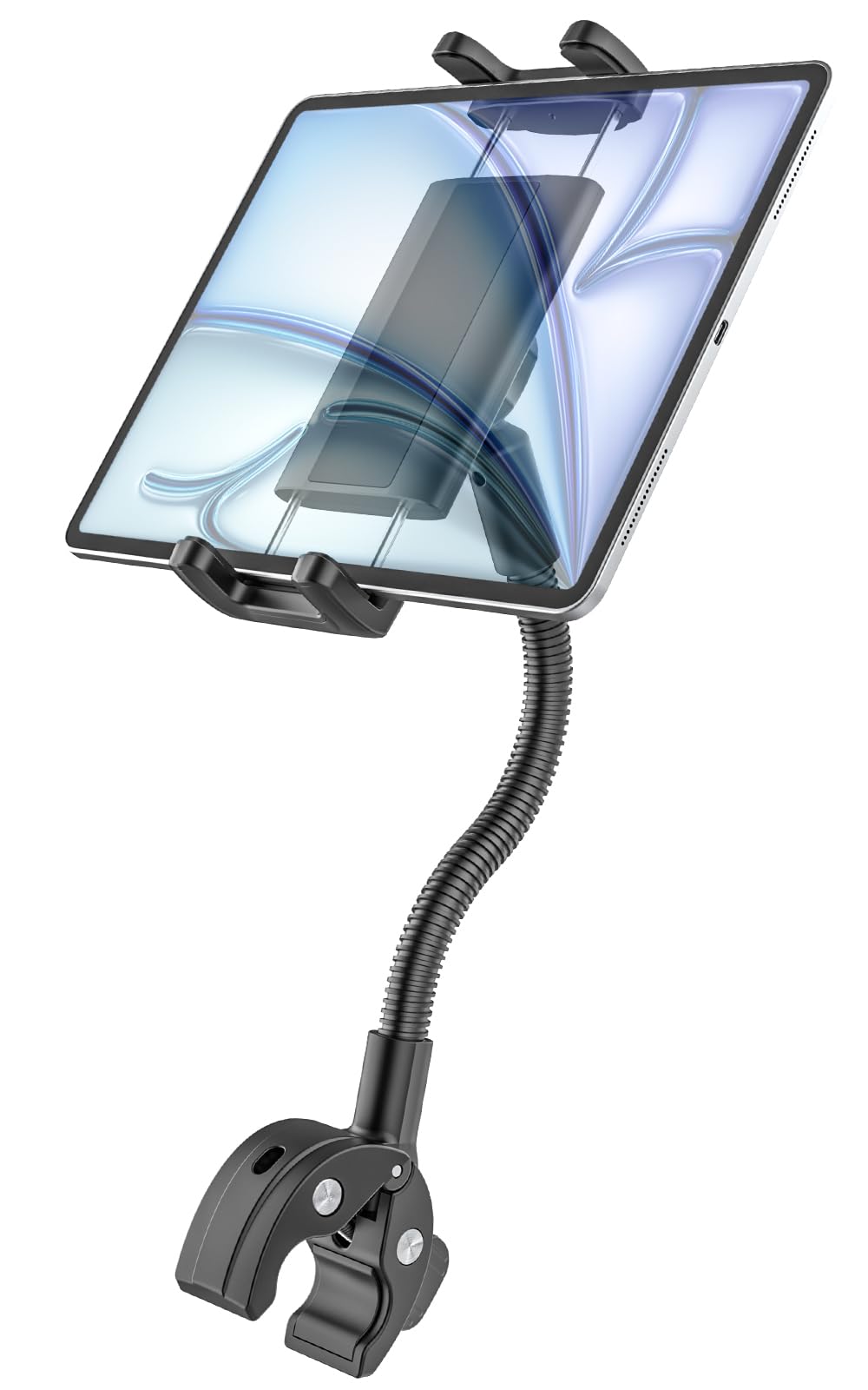 Supporto Tablet Cyclette Bici per 4-13" Tablet Cellulare, Porta Tablet Tapis Roulant, Supporto Tablet a Collo di Cigno Robusto e Flessibile, Collo Oca Porta Tablet Spinning Bicicletta