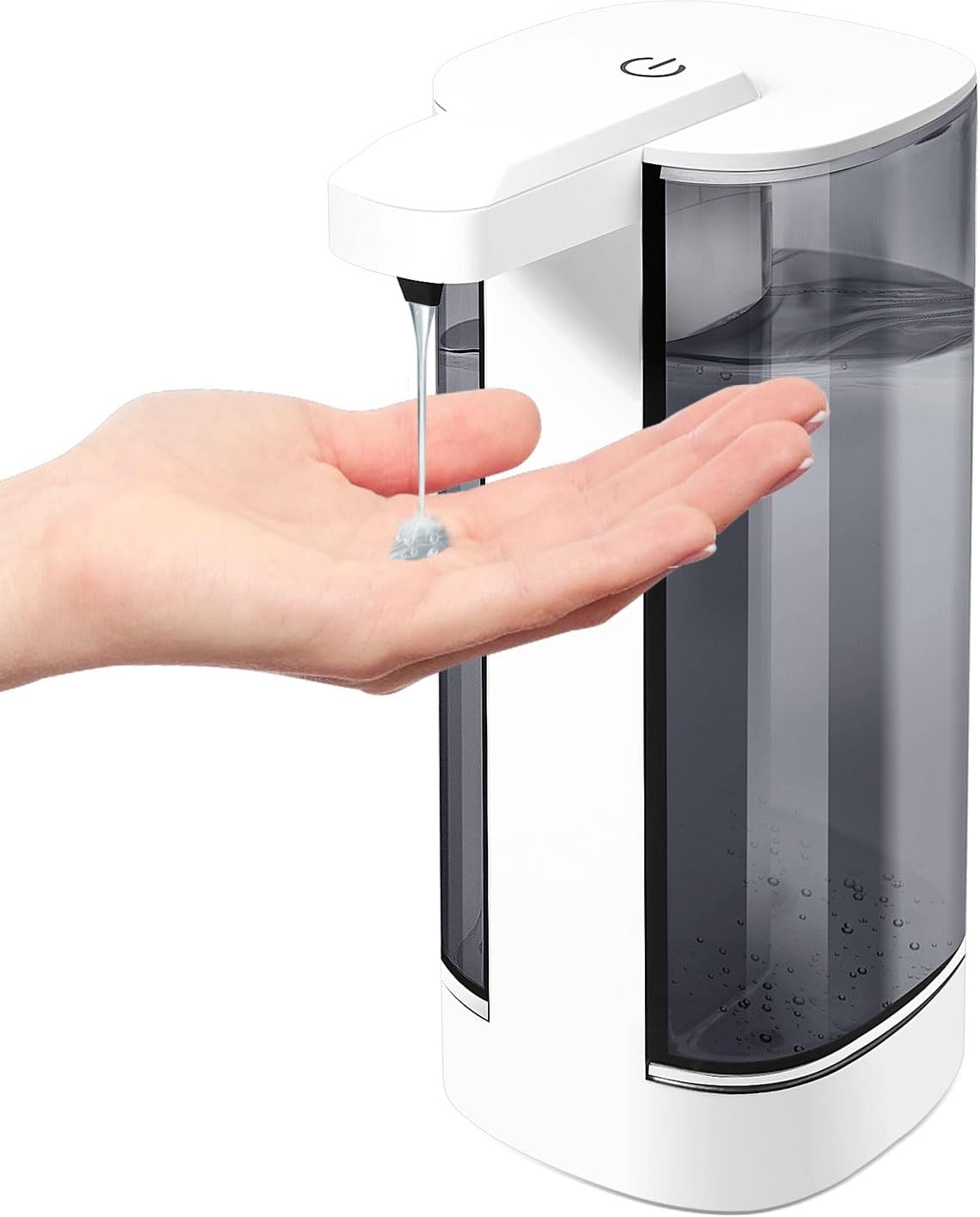 Automatic Liquid Soap Dispenser, Rechargeable, Touchless, 17oz/500ml with 4 Adjustable Soap Levels, Wall Mount & Waterproof, Liquid Hand/Dish Soap Dispenser for Bathroom Kitchen