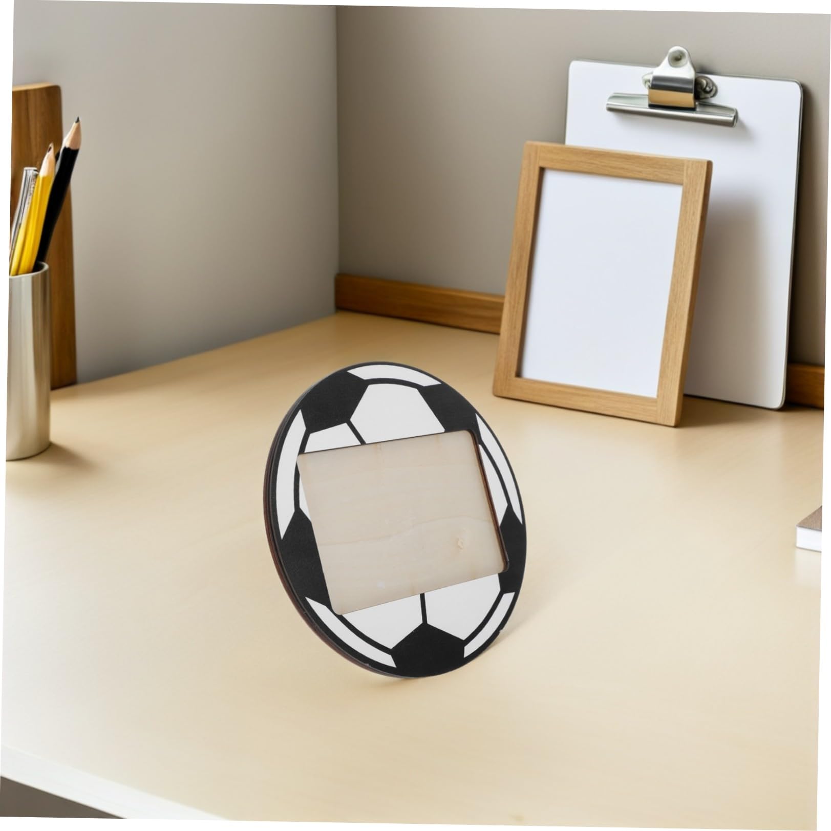 Zerodeko 6 Pezzi Cornice per Foto da Tavolo in Legno Nero con Design Sportivo Unico, Decorazione Versatile la Casa e Ricordo Duraturo di Eventi Calcistici
