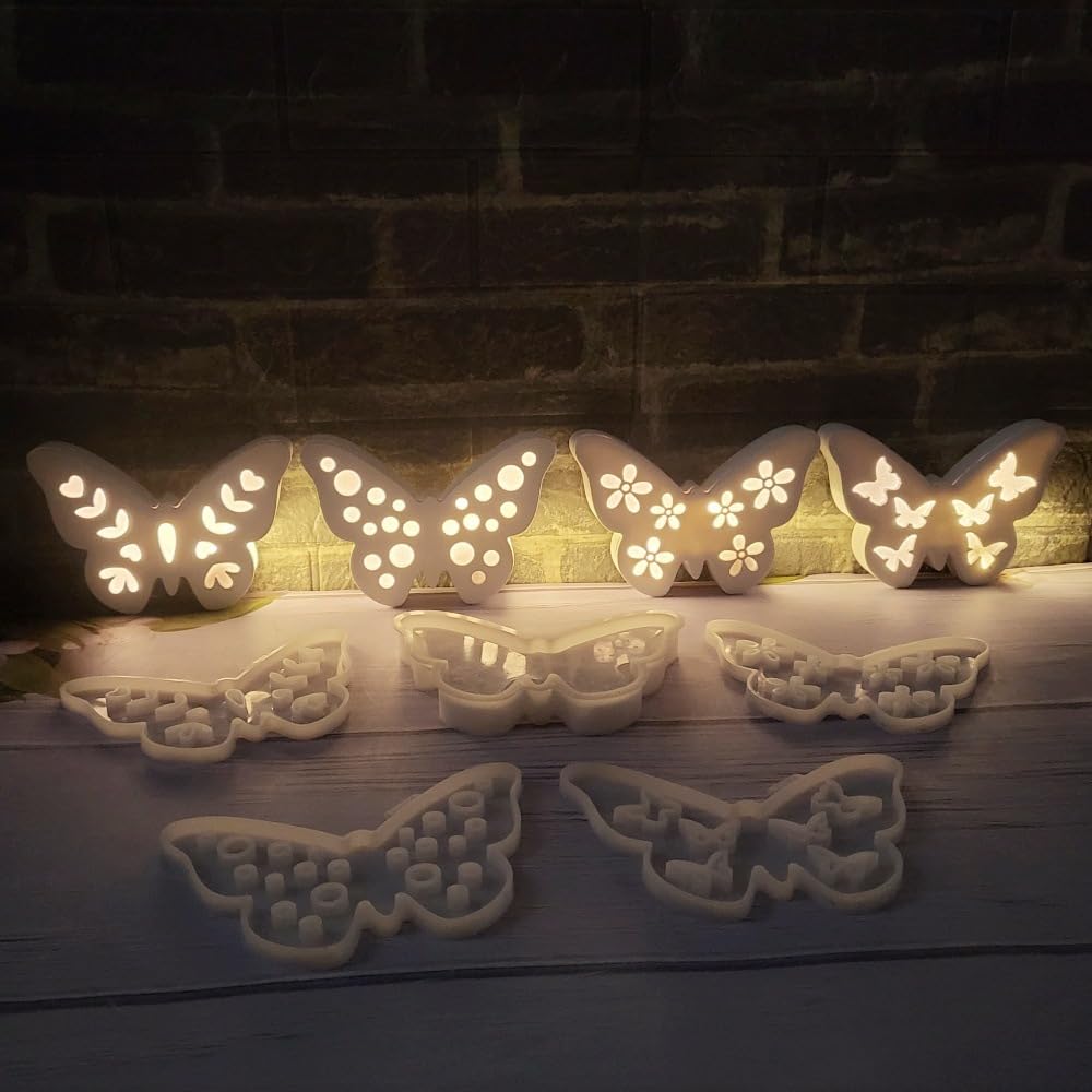 Confezione da 5 stampi in silicone a forma di farfalla e animali, per